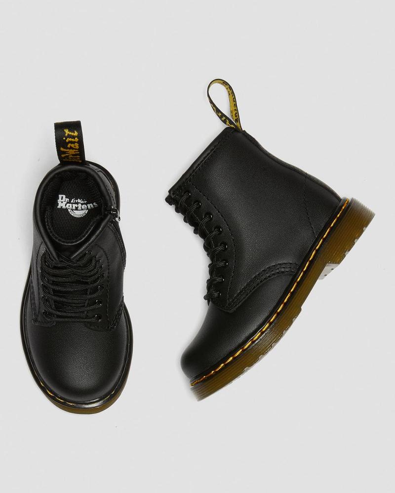 Dr Martens Toddler 1460 Softy T Læder Snørestøvler Børn Sort | DK 705PJJ